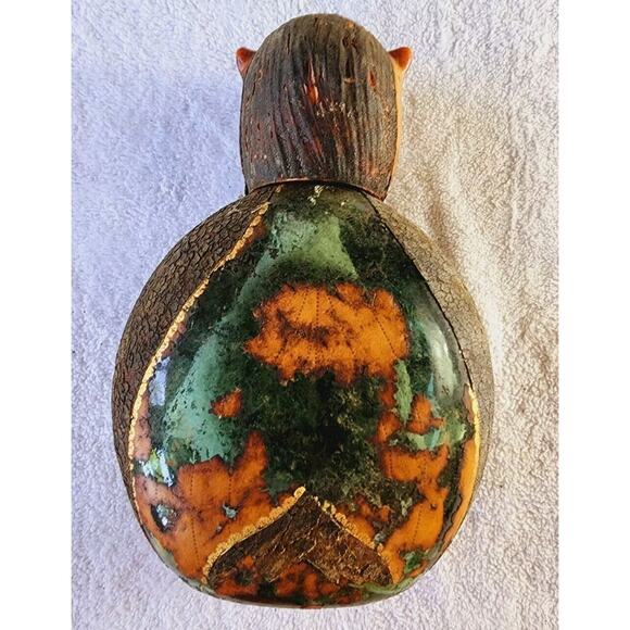 MCM 1960s Leather Wrapped OWL Liquor Bottle Decanter Made in Italy READ Barware - Picture 6 of 10